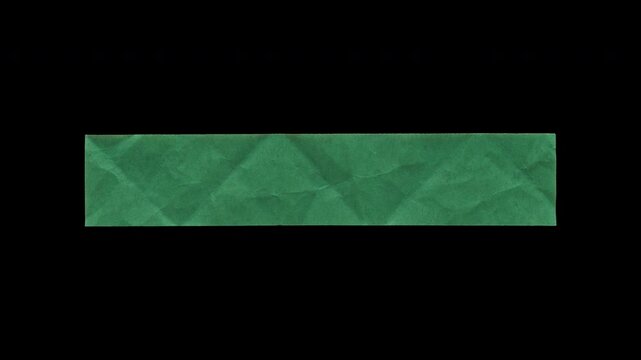 Paper reveal lower third on alpha channel - green
