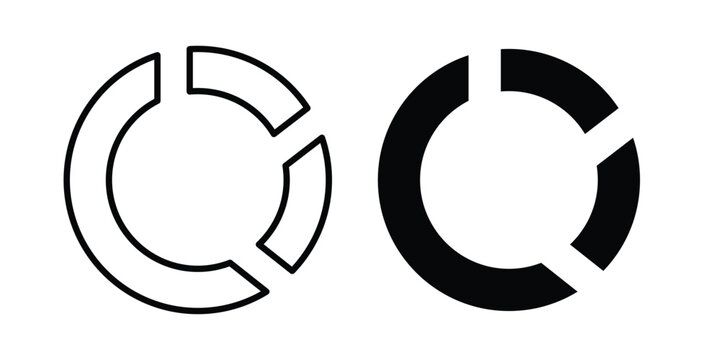 Donut chart icon for mobile apps and websites.