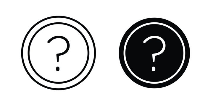 Doubts button icon for mobile apps and websites.
