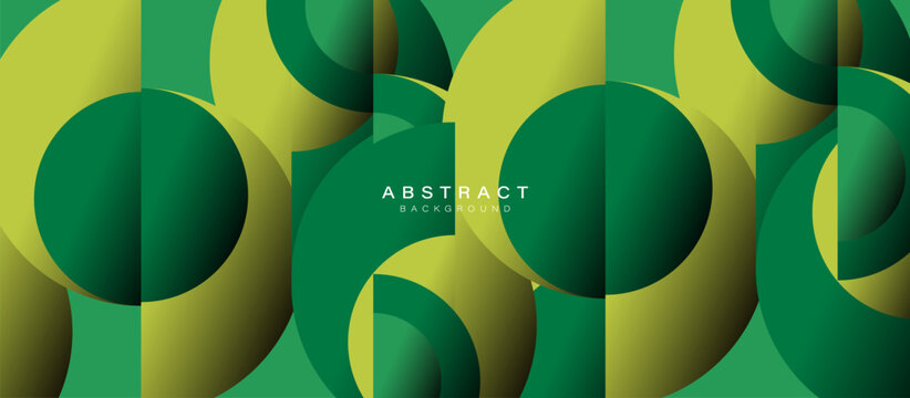 Green and yellow circles float in abstract rhythm