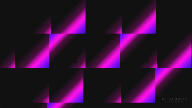 Vibrant pink and purple gradients glow against deep black
