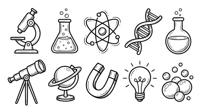 Science Doodle Vector Pack &ndash; Hand Drawn STEM Collection