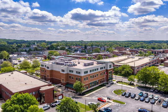 Elkton Maryland Downtown Aerial &mdash; Cecil Community College art school
