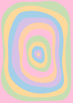 Abstract pastel rainbow wavy background with soft curve pattern