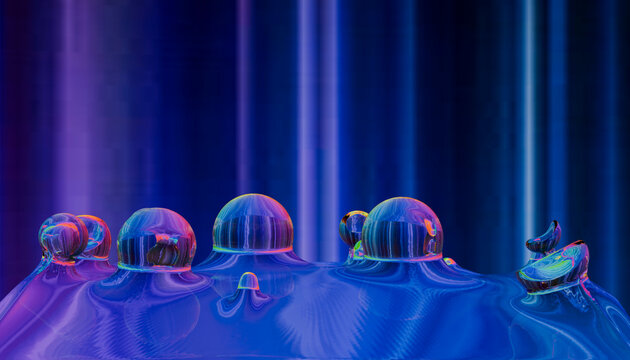 Colourful abstract liquid bubbles on a modern graphic background