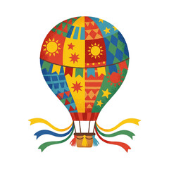 Naklejka premium Balão junino colorido isolado em estilo infantil moderno