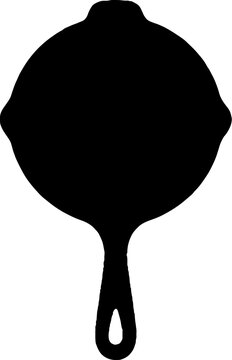 Minimalist frying pan silhouette for kitchen branding
