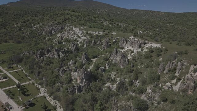 Hidden Cappadocia of Ankara Abacı Fairy Chimneys Aerial View Between G&uuml;d&uuml;l and Kızılcahamam