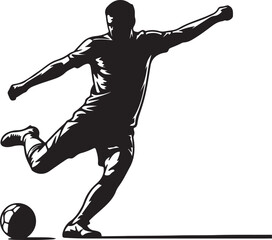 Obraz premium football players silhouette