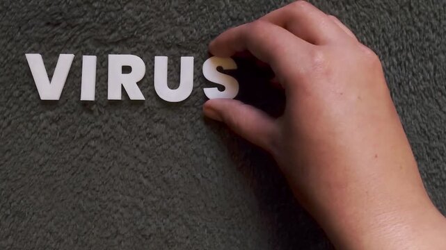 El concepto virus andes escrito con letras blancas en un fondo gris con textura (versi&oacute;n r&aacute;pida)