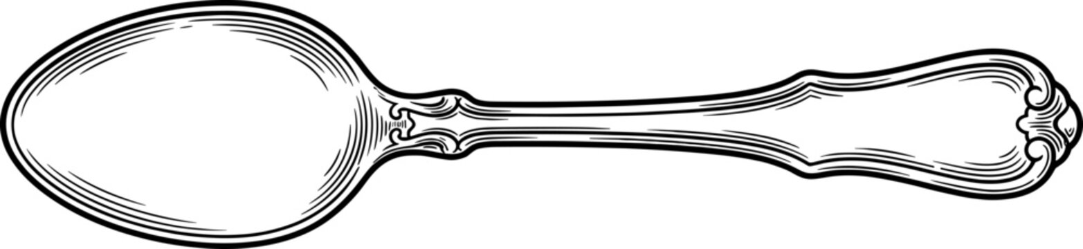 Classic metal tablespoon with simple elegant handle design