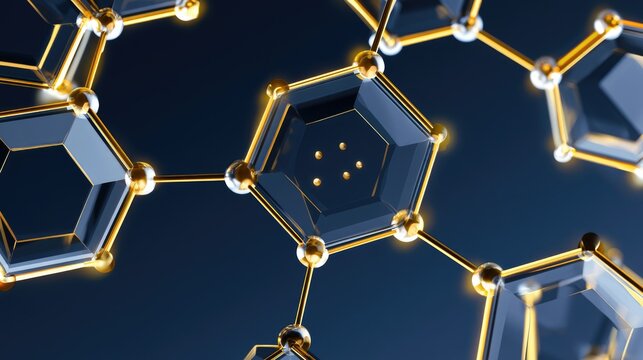 Futuristic Hexagonal Molecular Structure Background