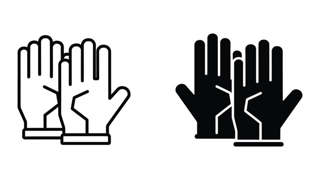 Black and white hand gesture gloves sign language