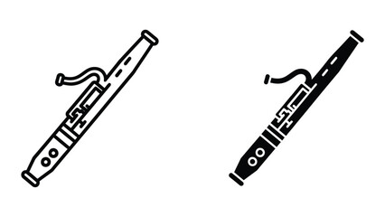 Two black and white clarinets illustration © Jahidul