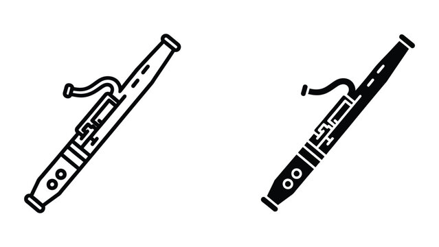 Two black and white clarinets illustration