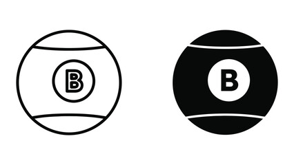 Black and white billiards ball with letter b © Jahidul
