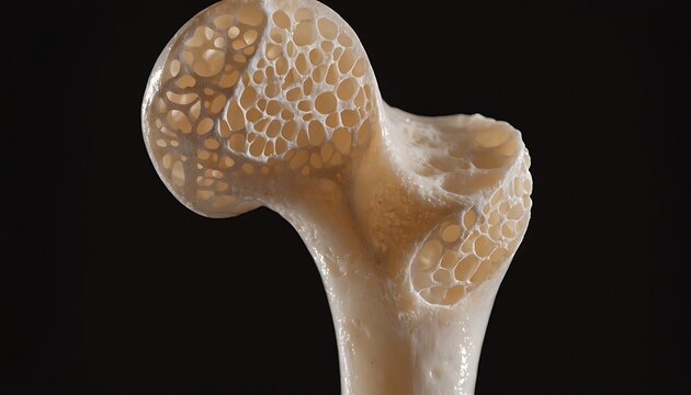 Detailed 3D Render of Human Bone Anatomy in High Contrast Studio Lighting