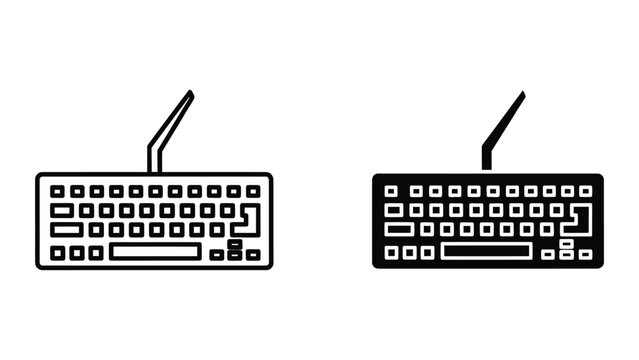 Minimalist keyboard icons with wireless antennas