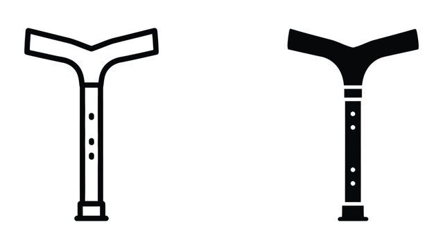 Minimalist t-shaped handle vector icon with dots