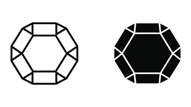 Geometric star polygon shapes with contrasting fill
