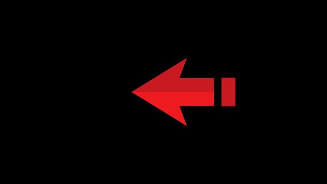 Red arrow pointing left on black background direction