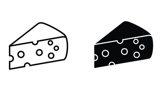Two cheese slices with holes in different styles