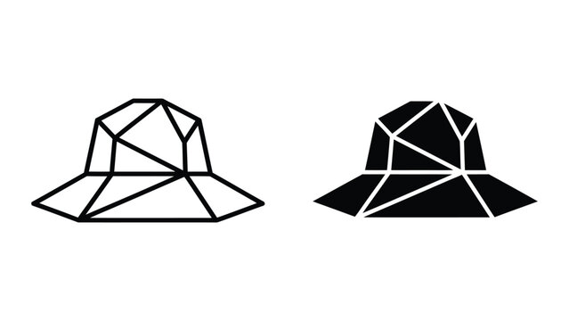 Abstract geometric pyramid and cone illustration