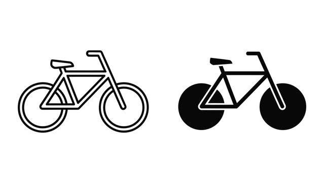 Simple road bike and fixed gear bicycle icons