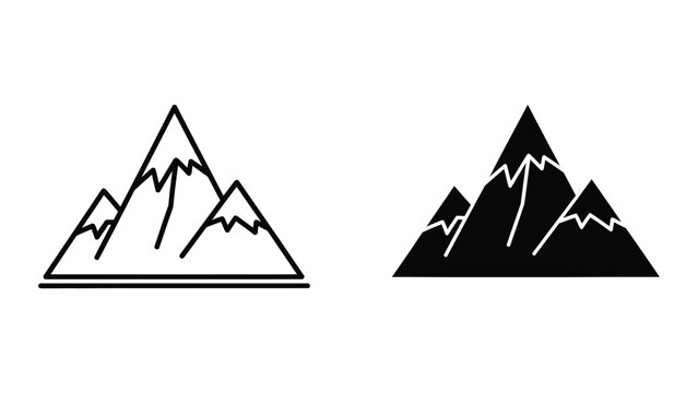 Minimalist mountain range silhouette illustration