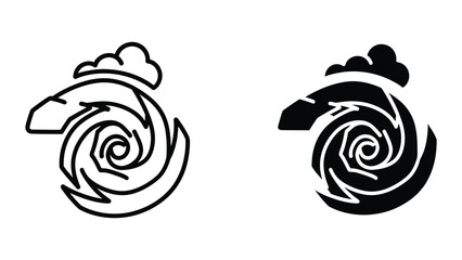 Black and white whirlpool with snail shell icon design © Jahidul