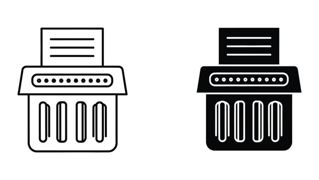 Minimalist printer icon pair in black and white