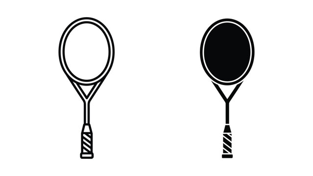 Two tennis rackets comparison illustration with one empty head