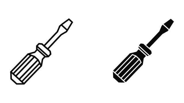 Two screwdrivers with different tips isolated