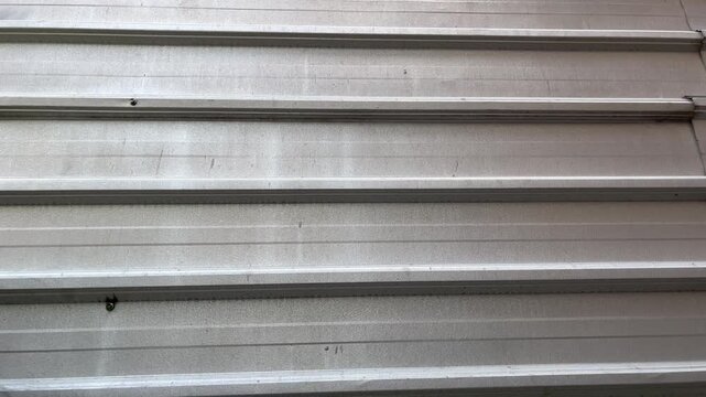 Close up of corrugated galvalume metal sheet texture