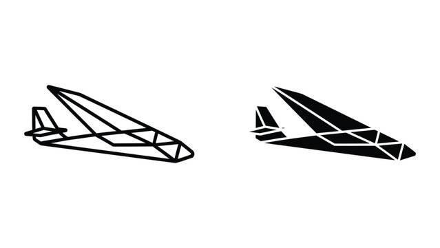 Black and white vector glider planes in flight