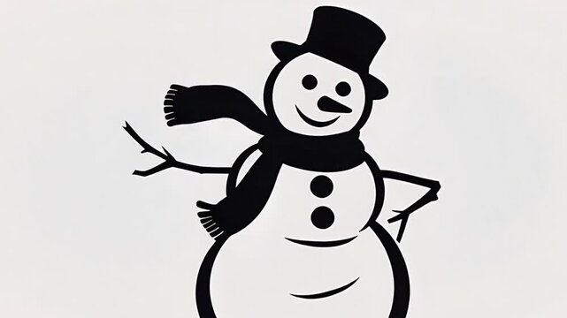 very cool snowman silhouette vector video