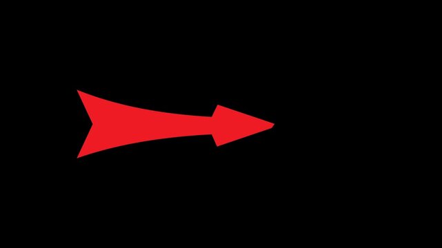 Red arrow pointing right on black background direction