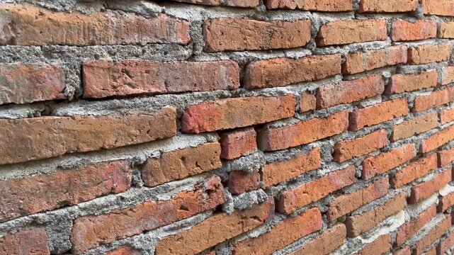 Close up of rustic red brick wall texture background