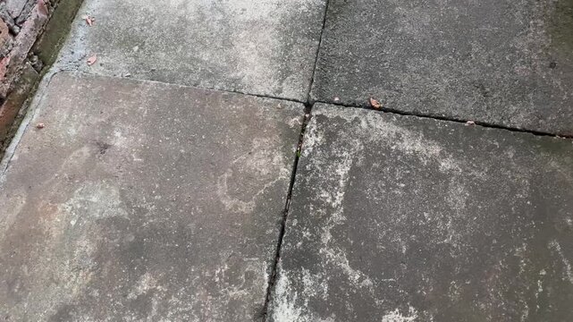 Close up of old concrete slab floor with rough surface