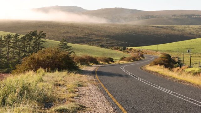 winding asphalt highway road, Stanford South Africa