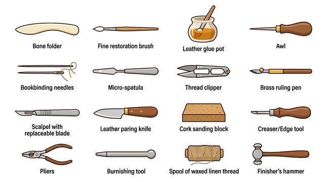 Leather working tools set.