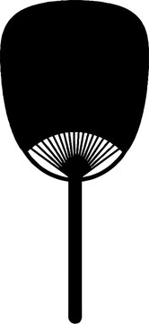Traditional oriental handheld uchiwa fan silhouette