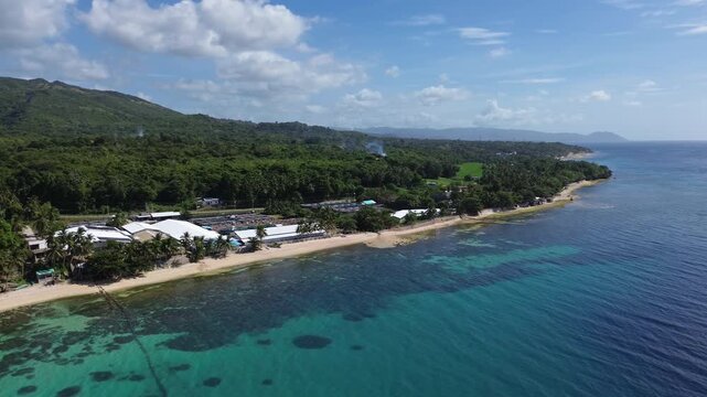 Aerial view of Bohol island with mountains and mangrove sea tropical landscape, Philippines, 4k
