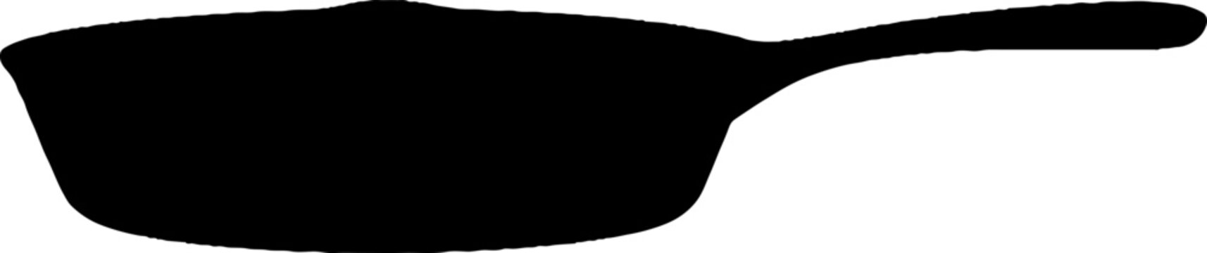 Frying pan silhouette for kitchen and cooking