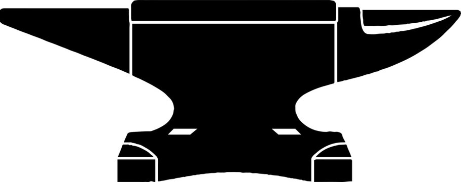 Blacksmith anvil silhouette for metalworking and craft