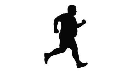 Obraz premium running man silhouette against a white background dynamic pose silhouette
