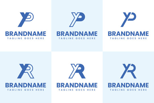 Letters YP and YR Monogram Logo Set, for brand with YP PY YR RY initials