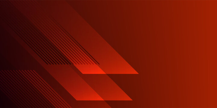 Futuristic red gradient backdrop featuring abstract sharp parallelogram shapes and speed lines. Minimalist vector template for sport, tech, or modern business concept.