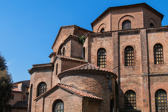 Basilica of San Vitale is sixth-century church, is an important surviving example of early Byzantine art, architecture and mosaics. RAVENNA, ITALY.