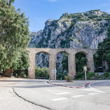 Mallorca, Spain - 15 Feb 2026: Els Arcs, Acueducto de Escorca, Mallorca, Balearic Islands